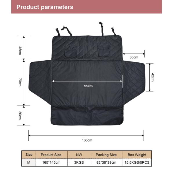 waterproof pet dog car cargo cover with soft memory foam 100% scratch and non-slip dog trunk seat cover for SUV