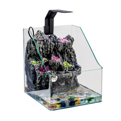 Sitting Room Fish Turtle Tank Aquarium Medium Sized White Glass Ecological Grass