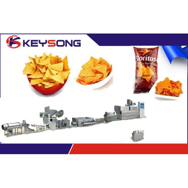 Fried Snack Food Processing Machinery , Doritos Tortilla Chips Food Production Machines 