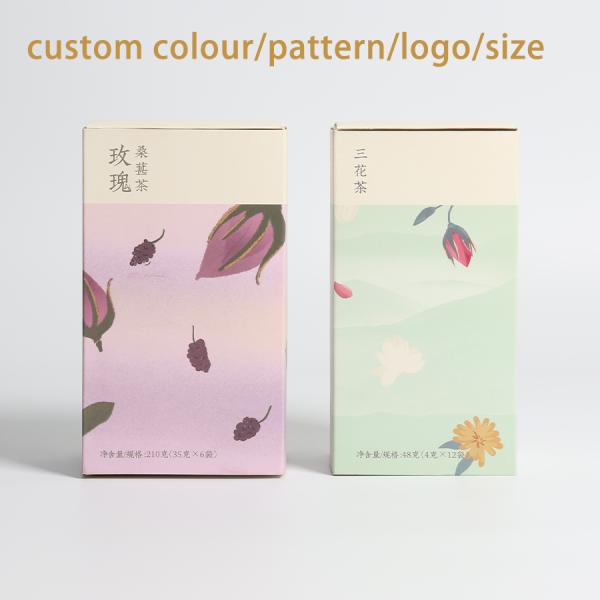 Paper Tuck Top Green Tea Packaging Box , Auto Lock Bottom Boxes CMYK 4 Color Printing