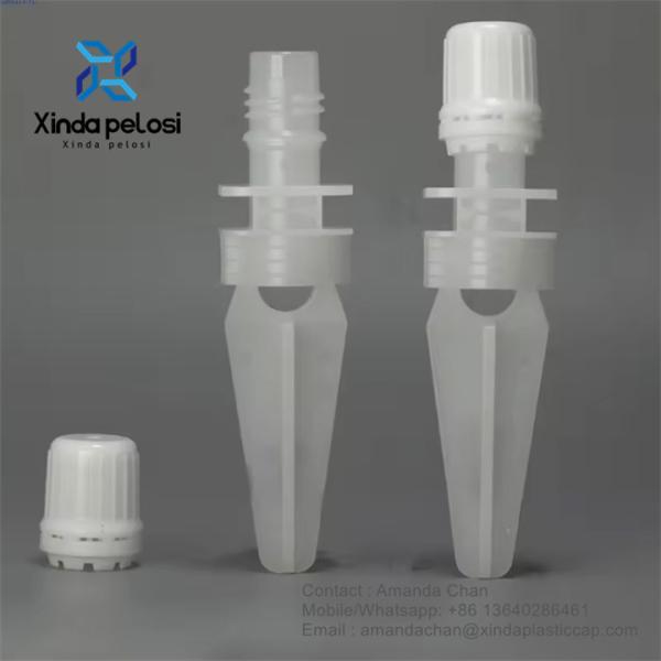 wholesale Food Grade Long Nozzle Juice Doypack plastic screw on spout and cap
