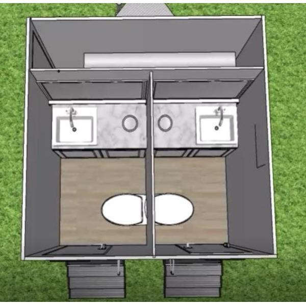 Customized Mobile Outdoor Toilet Trailer With 2 Bathrooms For Camping