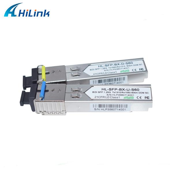 модули приемопередатчика WDM 1.25G BIDI SFP 60KM SC/LC симплексные DDM