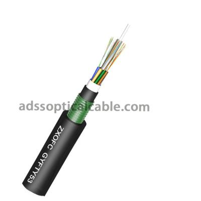 Cabo de fibra ótica subterrâneo exterior 72 da bainha dobro 96 144 núcleo GYFTY53