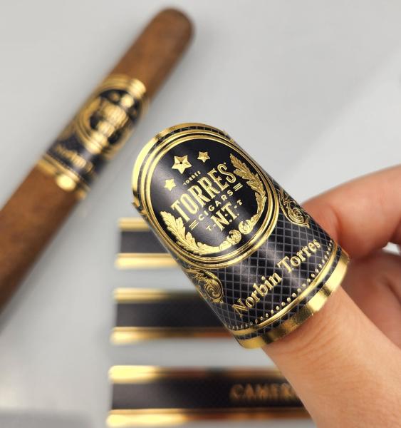 Premium Hot Sale Customized Cigar Label Sticker Private Branding UV Gold Cigar Ring Label Adhesive Waterproof Cartoon Label Printing Sticker