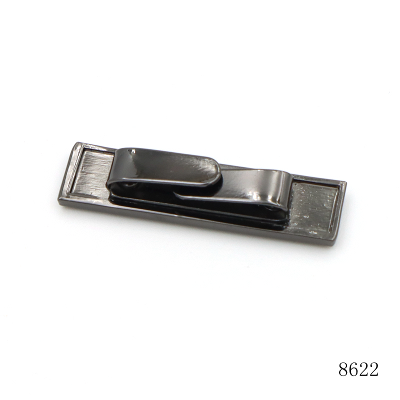 38mm Brushed Gunmetal Rectangle Bag Metal Label Plate Custom Metal Embossed Logo Name Plate