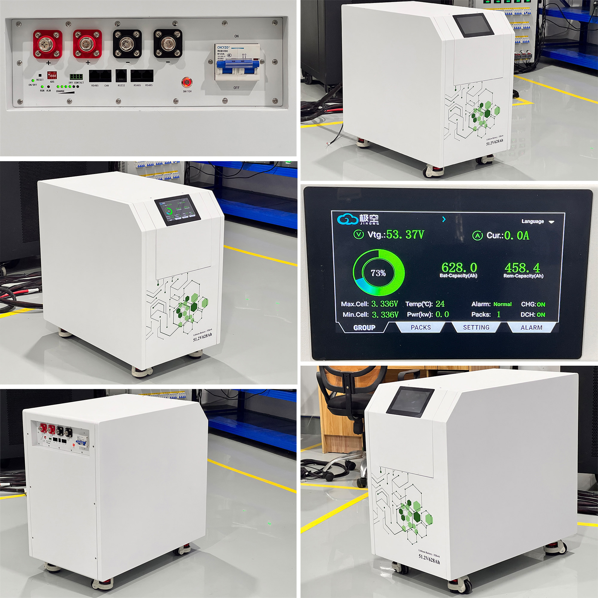 Wheeled Mobile 32KWh Lithium Battery 51.2V628Ah 10000 Cycles Off Grid Solar Storage Battery
