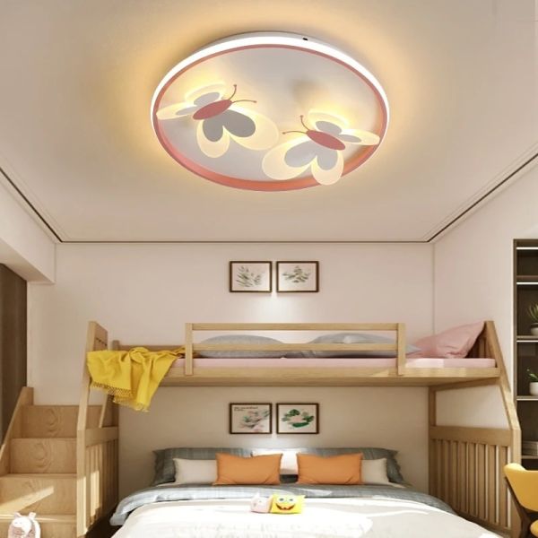 girl bedroom lamp Indoor Study Salon Creative Decorative pink Butterfly ceiling lamp(WH-MA-301)