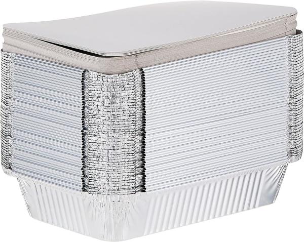 Food Grade 8011 Disposable Aluminum Foil Food Tray Rectangle 8389 with Paper Lids