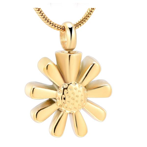 Gift Sunflower Women Cremation Urn Pendant For Ashes Silver Gold Rose Gold Black Memorial Urn Jewelry Keepsake Necklace