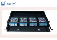 Capacité élevée optique noire de tableau de connexions de fibre de MPO 19 avec la cassette de 4pcs MPO