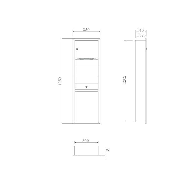 Stainless Steel bathroom tissue dispenser toilet Paper Towel Holder/Dispenser with Trash Waste Bin Combinations