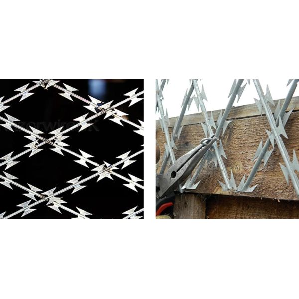 Boundaries Wall Welded Razor Barbed Wire Mesh Prison Fence Netting