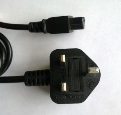 UK C5 power cord set, laptop AC adapter input power cord