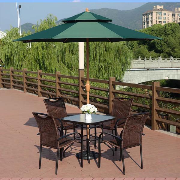 Aluminum Frame Leisure Outdoor Garden Patio Beach Umbrella Canopy with Middle Pole