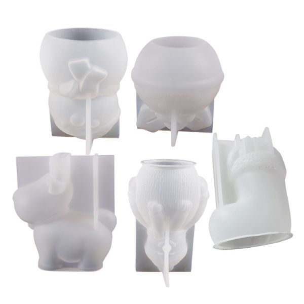 Crystal dropper Christmas snowman boots socks reindeer bells hanging decorations table DIY candles 3D silicone mold