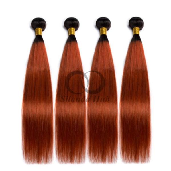 #T1B/Ginger Straight Remy Human Hair Bundles Sew In Weave Bundles Brazilian Bundle Deals