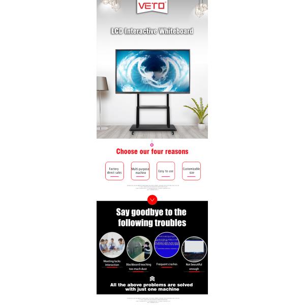 CCC 65 Inch Portable Interactive Whiteboard 400nits