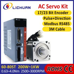 Lichuan AC Servo Motor Drivers Kit A5 LC10L 400W 0.4KW 1.27N.m 220V 2.5A 3000RPM