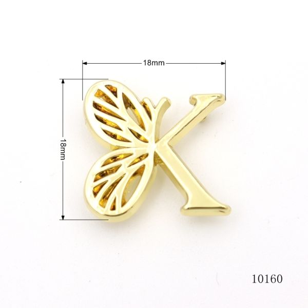 Gold Glossy Metal Logo Tag Butterfly Custom Metal Logo Plate 18mm