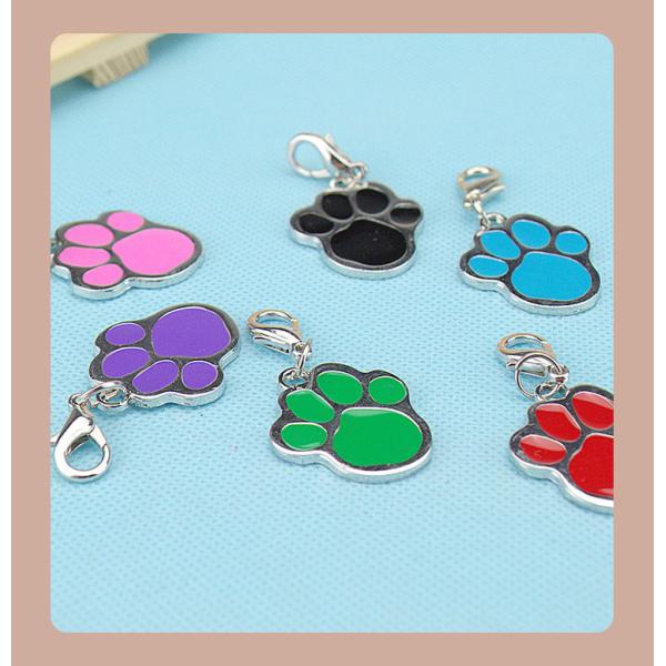 Paw Shape 25mm Dog Identification Tag Pendant Noiseless Dog Tags
