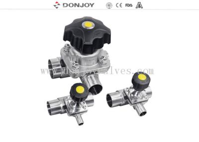 SS316L 1 INCH T type Three-way Manual Diaphragm Valve for phamacy Fluid Control