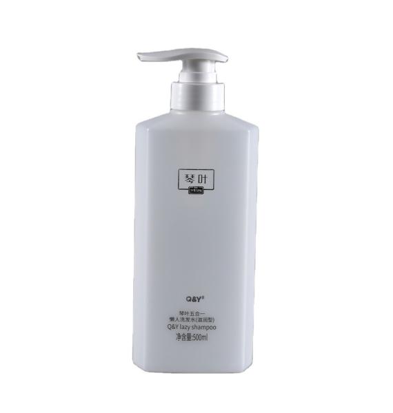Sturdy 500ml Flat Round PE Plastic Shampoo Pump Bottle Lotion Soap Gel Packaging