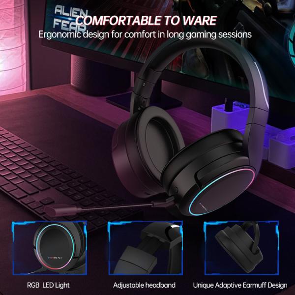 2.4G Laptop Wireless Gaming Headphones RGB Audifonos Gamers With Mic For PS4 PS5