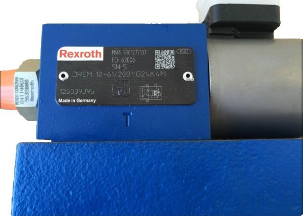 Vanne hydraulique Rexroth DREM10-6X/200YG24K4M Optionnelle Clapet anti-retour en fonte Haute efficacité Limitation de pression maximale