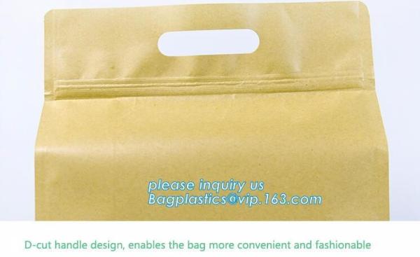 Cookie Standup Bolsas De Papel Para Comida Horizontal Snack Packaging Bags Biodegradable Kraft Paper Pouch