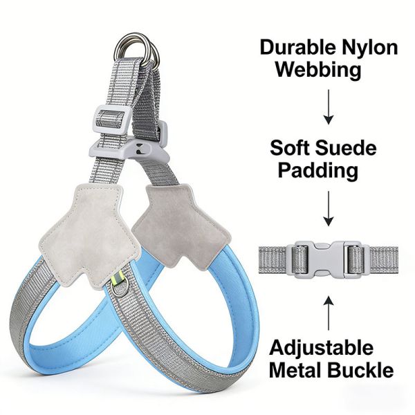 Heavy Duty Reflective Pet Harness, Adjustable Comfortable Anti-Pull Custom Print Dog Outdoor Harness
