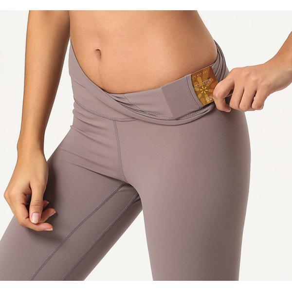 200g Nylon Spandex High Waist Yoga Pants with Pockets S M L