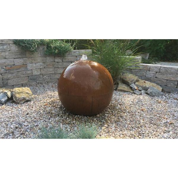 Customized Exterior Decoration Sphere Shaped Rusty Corten Steel Water Feature