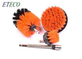 5 Inch Orange Rotary Nylon Brush For Drill , Floor Cleaning Shower Drill Brush