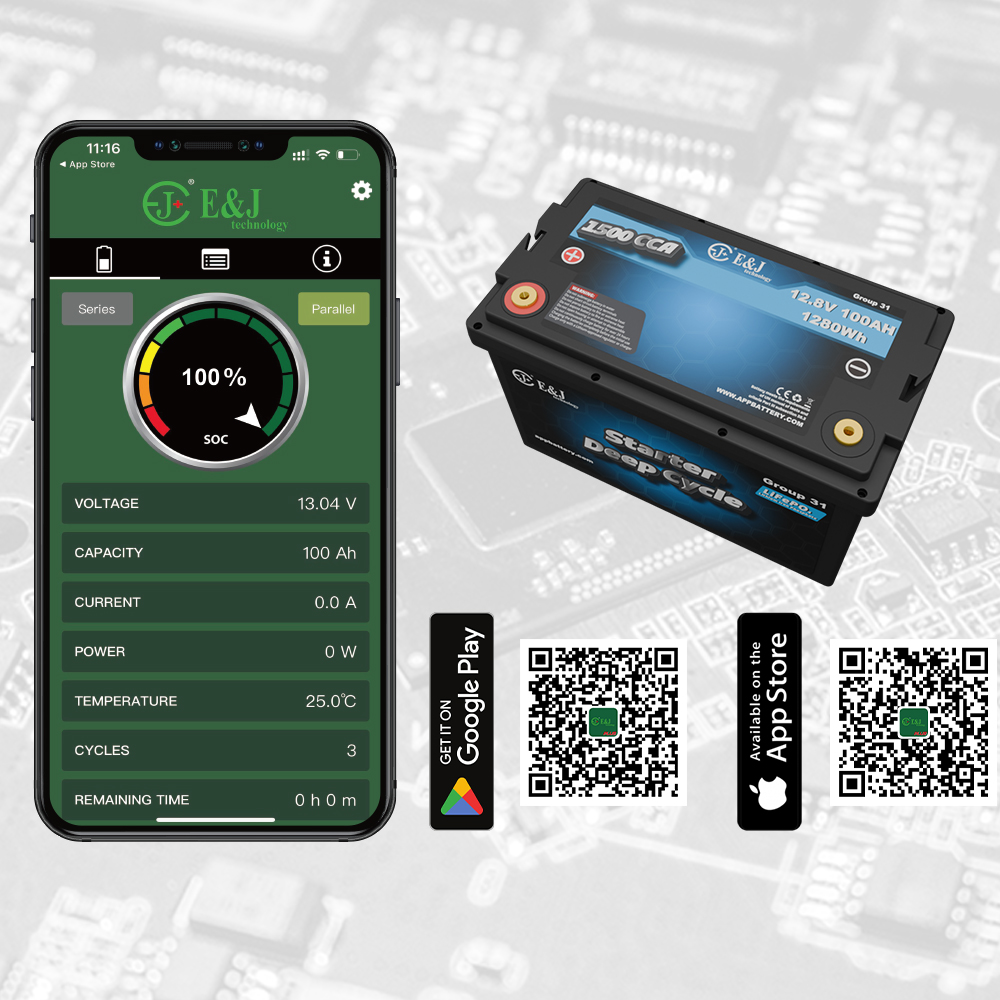 BCI Group 31 12V 100Ah 1500CCA Lithium Ion Battery Pack Lifepo4 High Capacity For Car Audio Systems