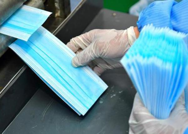 Blue Disposable Face Mask Antivirus 3 Ply Non - Woven OEM Available Low Breathing Resistance