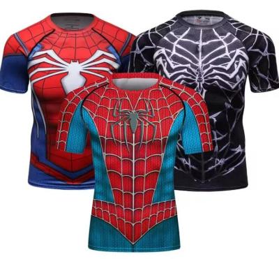 Short Sleeve Sublimation Bjj Compression Shirt MMA Wear Cosplay Superhero Clothing