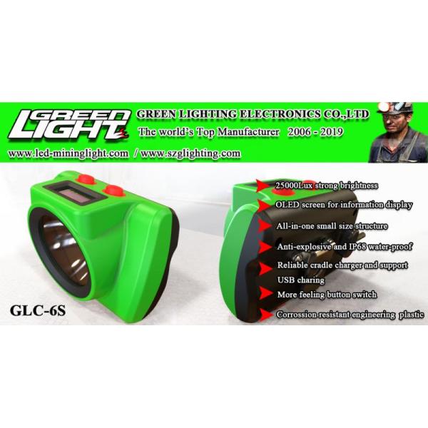 Hard Hats Cordless Mining Cap Lamps OLED Screen USB Charger With Handy Switch