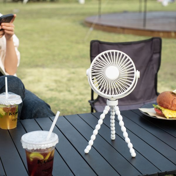 2000mAh Rechargeable Mini Stroller Fan With Flexible Tripod 3 Speed Adjustable