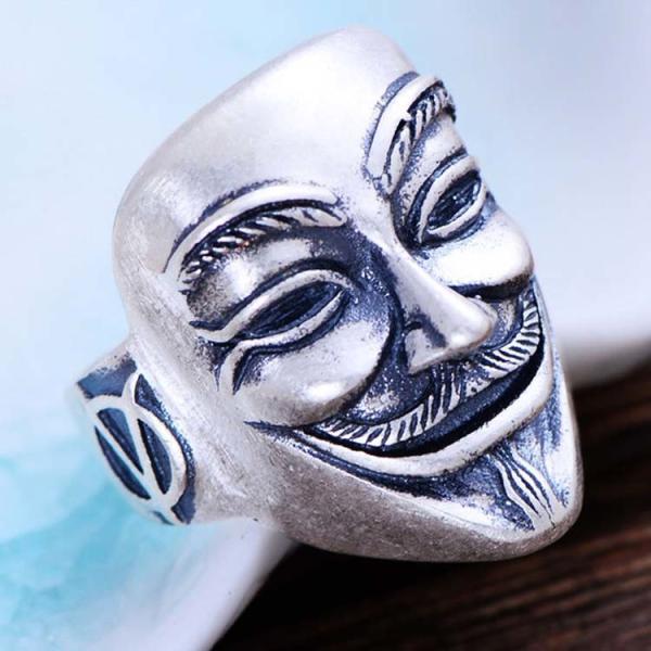 925 Sterling Silver Ring Mask Design Men Ring (055677 )