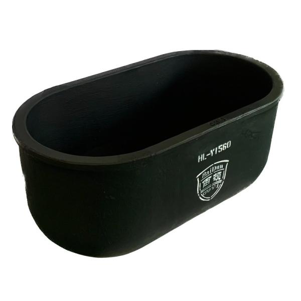 Fast Thermal Condcutivity Oval Crucible Metal Melting Black Silicon Graphite Crucible