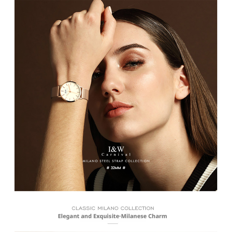 Ultra Thin Minimalist Ladies Quartz Watch Simple Dial Milanese Mesh Metal Strap 3 Colors Elegant Daily Dress Wrist Watch Gift For Women