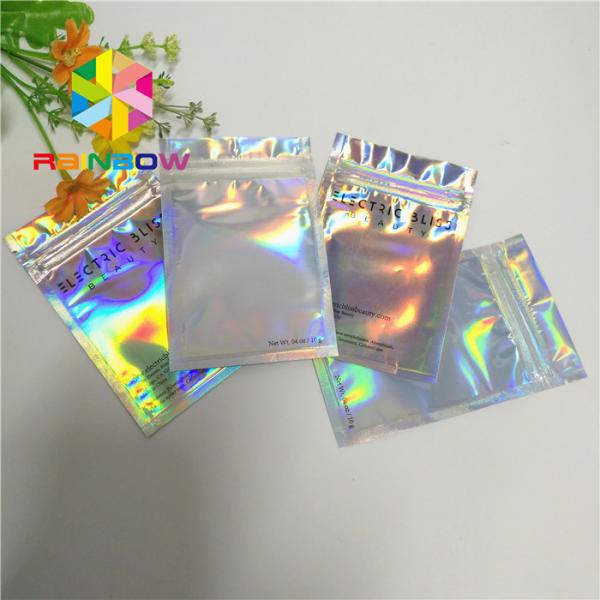 Impresión de empaquetado compacta cosmética Ziplock reutilizable del fotograbado del laser del holograma de Mylar