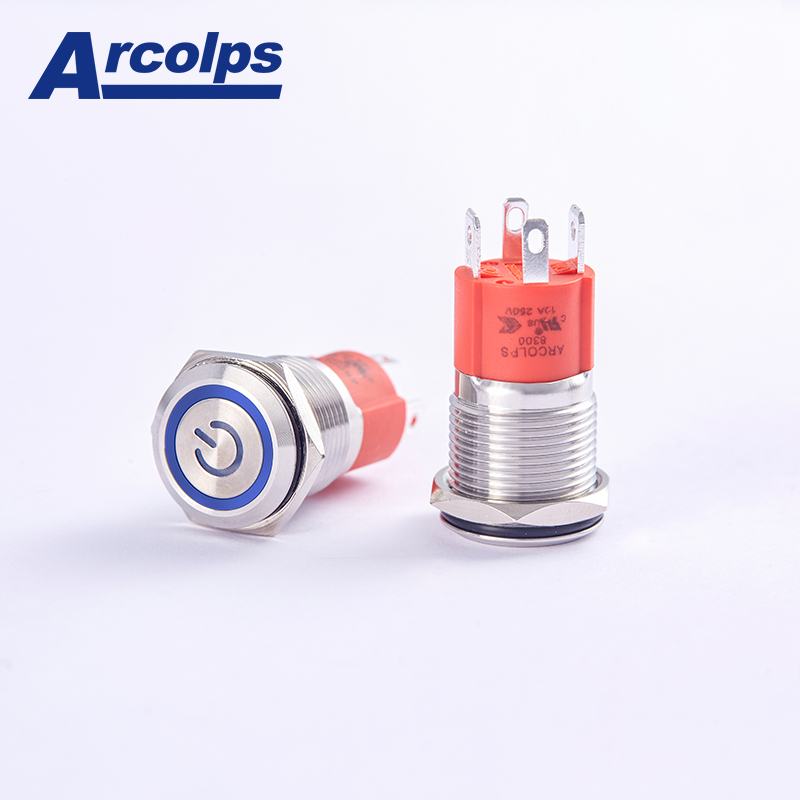 High Temp High Current Momentary Switch LED Metal Push Button Switches