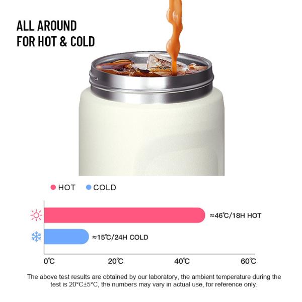 Botellas de vacío de acero inoxidable personalizadas en granel de 16 onzas W/Handle aprobadas por la FDA, libres de BPA, de calidad comercial