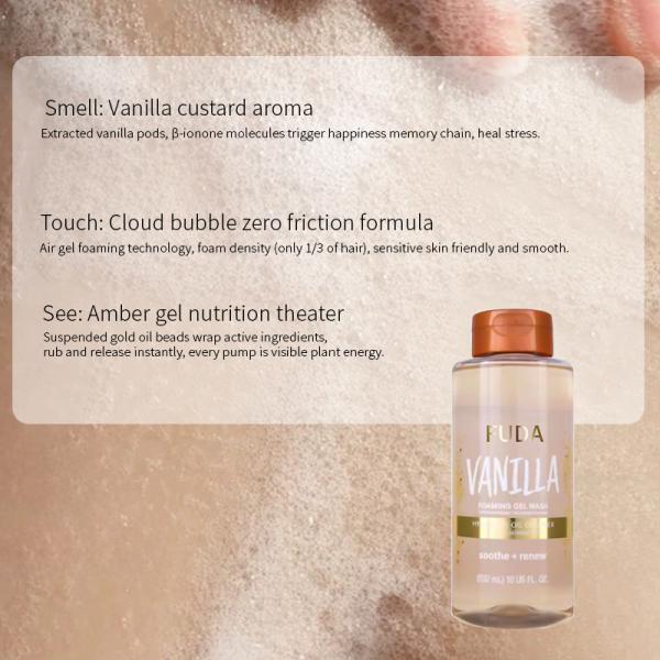 Vanilla Avocado Kiwi Foaming Body Fruit Shower Gel wash Gentle Cleansing Skin Brightening