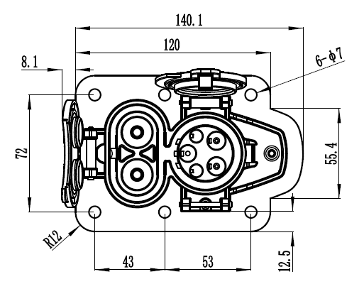 CCS 1 Dc Разъем для быстрой зарядки Адаптер гнезда US 200A CCS Inlet Dc EV Зарядное устройство Аксессуары