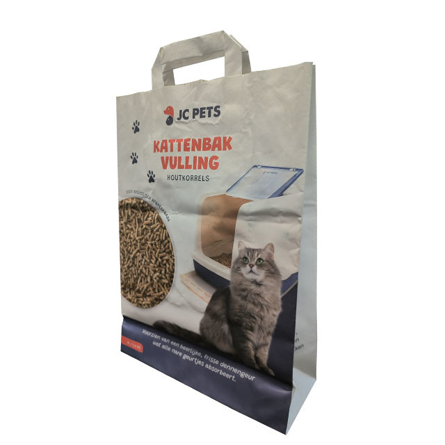 Бумажные мешки ISO9001 изготовленные на заказ напечатанные 6L 10L Biodegradable для кота засаривают упаковку