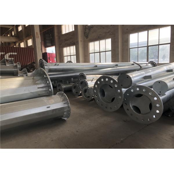 Hot Dip Galvanized Power Transmission Steel Electric Pole For Power Transmission Substation