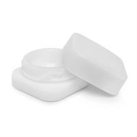 recipiente de 9 ml de vidro cubo frasco sem ombros parafusado com tampa à prova de crianças (vidro branco, tampa branca)